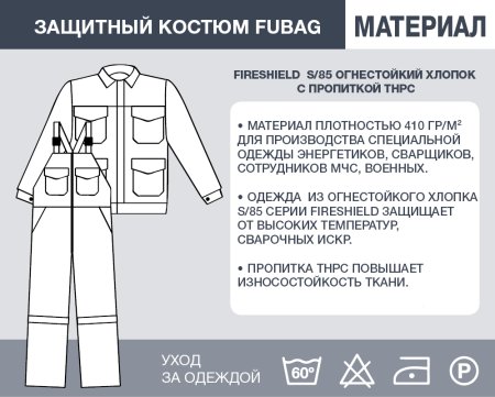 Защитный костюм Fubag размер 48-50 рост 3 в Волгограде фото