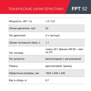 Бензиновый триммер FUBAG FPT 52 в Волгограде фото