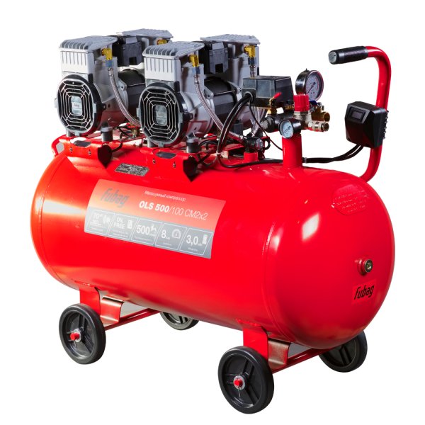 Компрессор воздушный безмасляный малошумный FUBAG OLS 500/100 CM2х2 + Набор пневмоинструмента (5 предметов) в ПОДАРОК в Волгограде фото