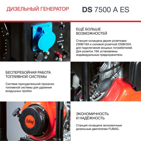 FUBAG Дизельный генератор с электростартером и коннектором автоматики DS 7500 A ES в Волгограде фото