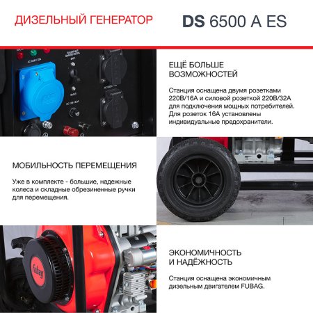 FUBAG Дизельный генератор с электростартером и коннектором автоматики DS 6500 A ES в Волгограде фото
