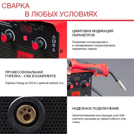 Полуавтомат сварочный FUBAG IRMIG 180 SYN с горелкой 250 А 3 м в комплекте в Волгограде фото