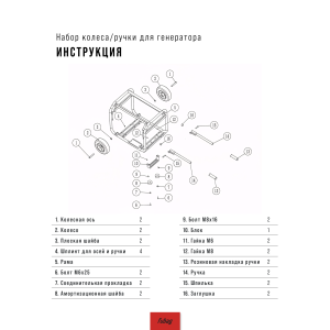 Комплект колес и ручек для генераторов FUBAG в Волгограде фото