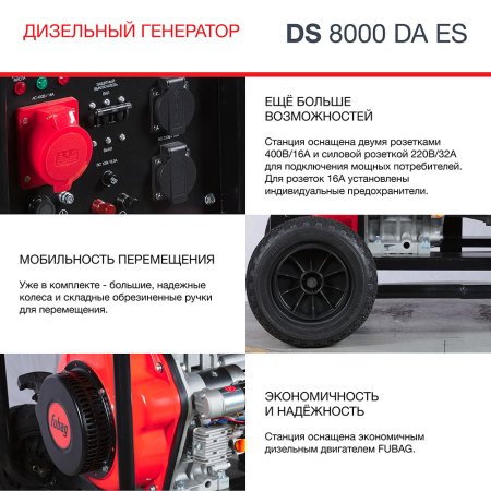 Дизельный генератор (трехфазный) FUBAG DS 8000 DA ES с электростартером и коннектором автоматики в Волгограде фото