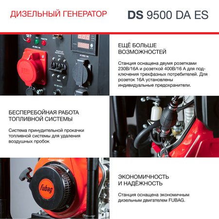 FUBAG Дизельный генератор (трехфазный) с электростартером и коннектором автоматики DS 9500 DA ES в Волгограде фото